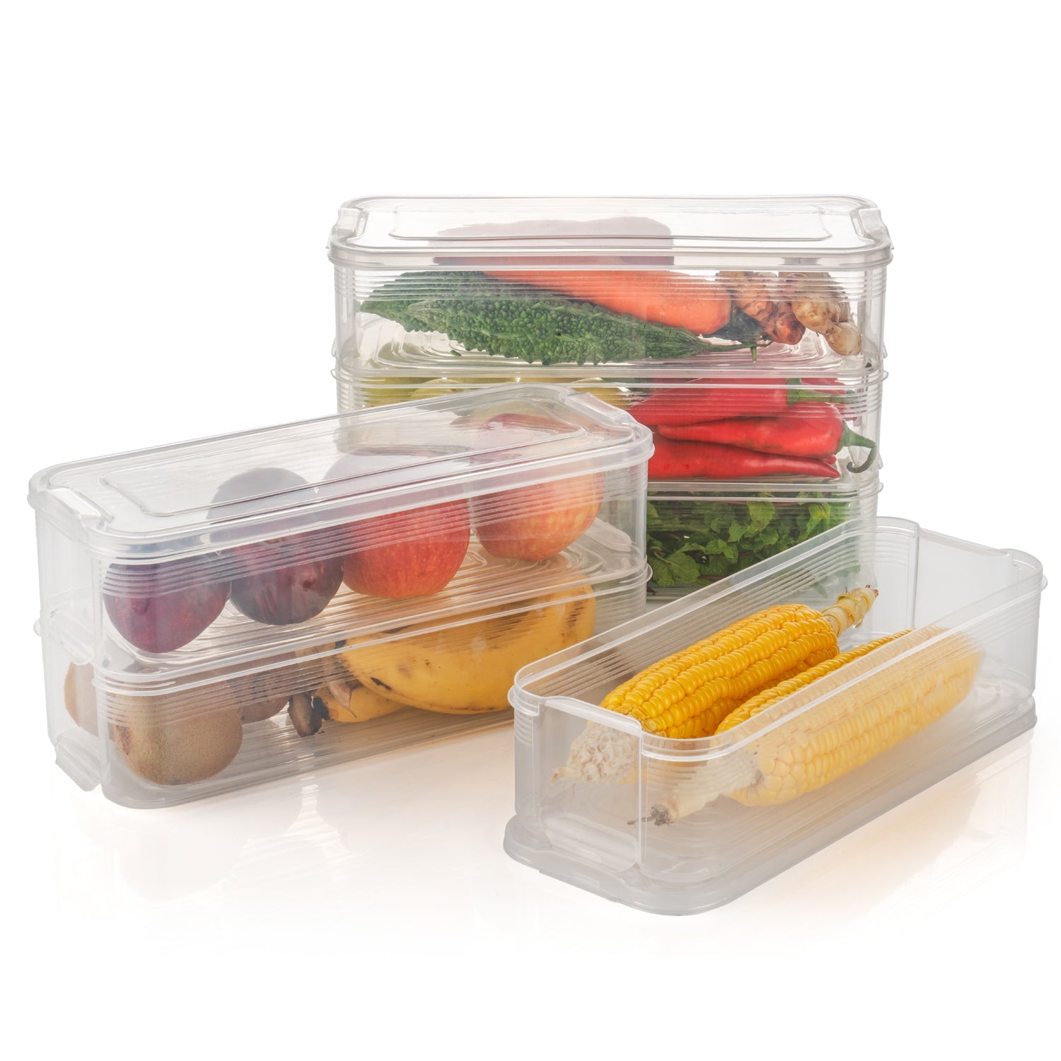 3 Fridge Storage Container, Fridge Organizer with Lid Stackable Fridge Storage Containers Plastic Freezer Storage Containers for Fish, Meat, Vegetables, Fruits, Pack of 3pcs, 1500ML Approx 3 Fridge Storage Container, Fridge Organizer with Lid Stackable Fridge Storage Containers Plastic Freezer Storage Containers for Fish, Meat, Vegetables, Fruits, Pack of 3pcs, 1500ML Approx